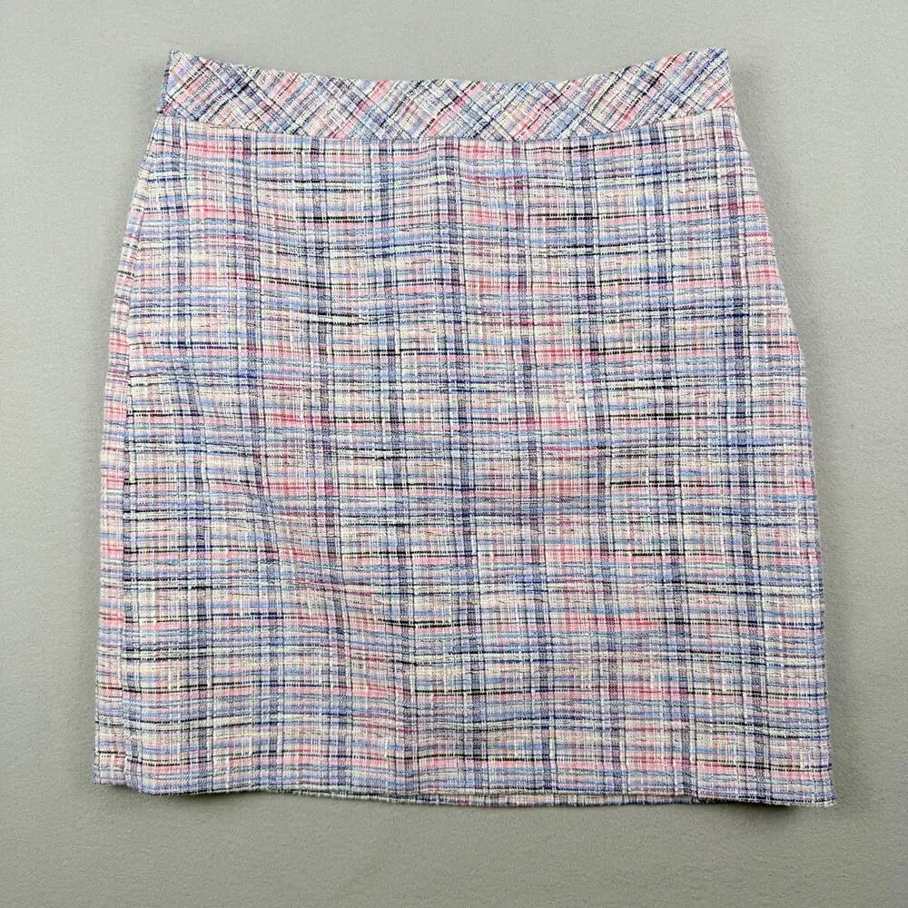 Talbots Pastel Tweed Mini Skirt Size 6 Lined Career